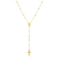 Tri Color Gold 14k Women's Lariat Rosary Necklace