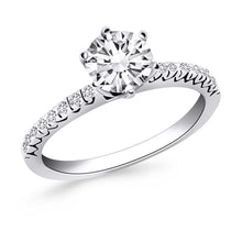 Load image into Gallery viewer, White Gold 14k Fishtail Diamond Accents Engagement Ring