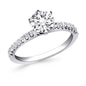 White Gold 14k Fishtail Diamond Accents Engagement Ring