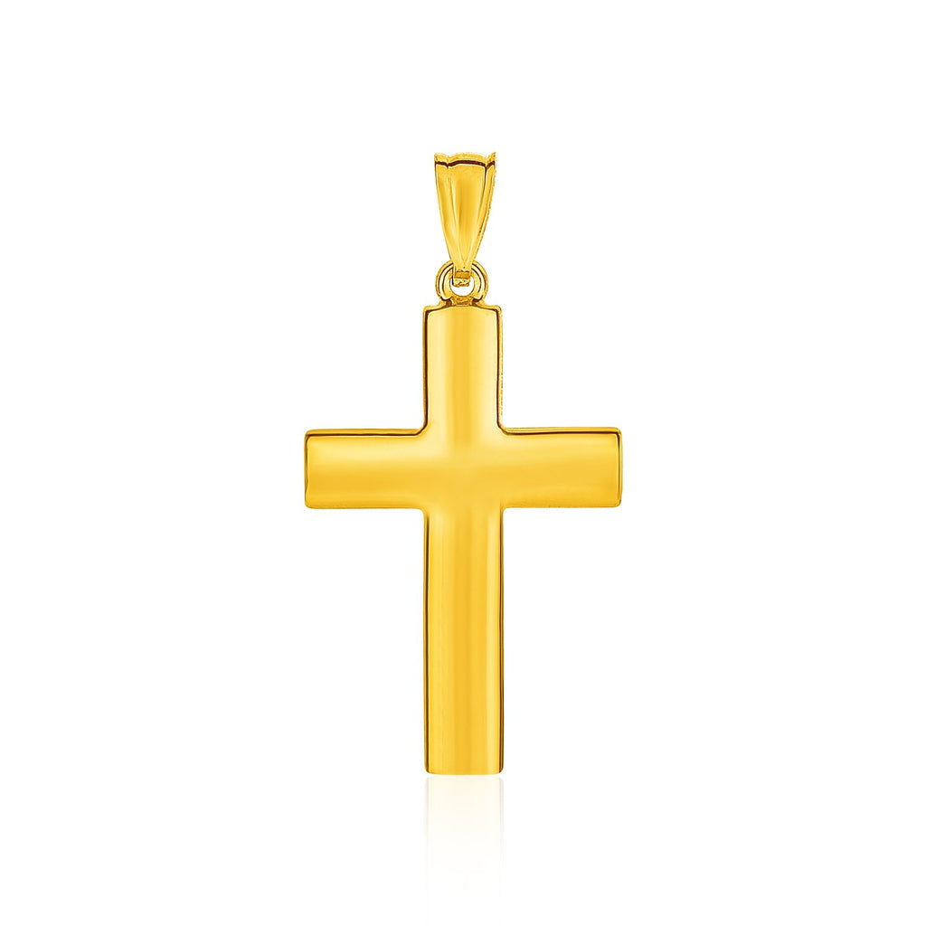 Yellow Gold 14k Elegant Reversible Textured Cross Pendant