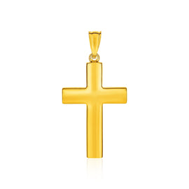 Yellow Gold 14k Elegant Reversible Textured Cross Pendant