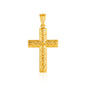Yellow Gold 14k Elegant Reversible Textured Cross Pendant