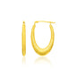 Yellow Gold 14k Graduated Texture Style Hoop Earrings with Snap Lock
