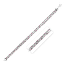 Load image into Gallery viewer, Sterling Silver 7 1/4 inch Women&#39;s Fancy Fancy Bracelet with Pale Pink and White Cubic Zirconias