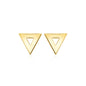 Yellow Gold 14k Polished Open Triangle Post Earrings with Pushback Clasps Lock