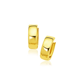 Yellow Gold 10k Snuggable Hoop Earrings with Snap Lock