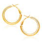 Yellow Gold 14k 0.78 inch Diameter High Polish Hoop Earrings in Hinged Snap Back