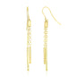 Yellow Gold 14k Double Strand Cylinder and Chain Drop Earrings