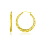 Yellow Gold 10k Graduated Twisted Hoop Earrings with Snap Lock