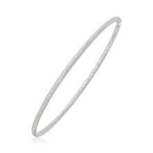 Load image into Gallery viewer, 14k White Gold Thin Textured Stackable Bangle