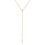 Rose Gold 14k 20 inch Women's Lariat Necklace with Diamonds