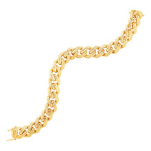 Load image into Gallery viewer, Yellow Gold 14k Textured Wide Women&#39;s Curb Chain Bracelet