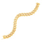 Yellow Gold 14k Textured Wide Women's Curb Chain Bracelet