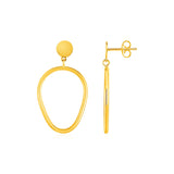 Yellow Gold 14k Shiny Pear Shaped Drop Earrings