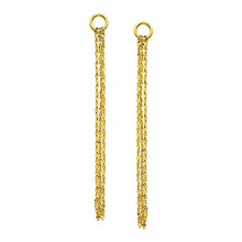 Load image into Gallery viewer, Yellow Gold 14k Post Dangling Earrings with Texture Chain