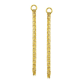 Yellow Gold 14k Post Dangling Earrings with Texture Chain