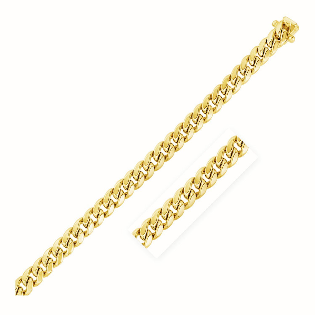 Yellow Gold 14k 7.5mm Semi Solid Miami Cuban Chain