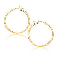 Load image into Gallery viewer, Yellow Gold 10k Polished Hoop Earrings with Snap Lock