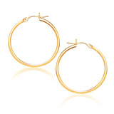 Yellow Gold 10k Polished Hoop Earrings with Snap Lock
