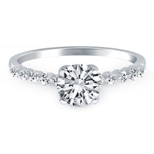 Load image into Gallery viewer, White Gold 14k Diamond with Shared Prong Diamond Accents Engagement Ring