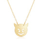 Yellow Gold 14k Women's Necklace with Devil Emoji Symbol