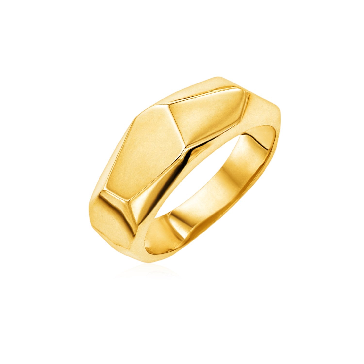 Yellow Gold 14k Hammered Texture Fancy Ring