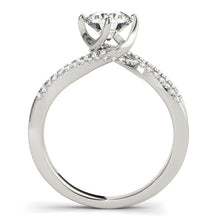 Load image into Gallery viewer, White Gold 14k Spiral Design Pronged Diamond Engagement Ring
