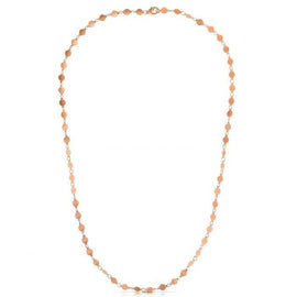 Rose Gold 14k Women's Link Necklace with Polished Circles in Lobster Claw