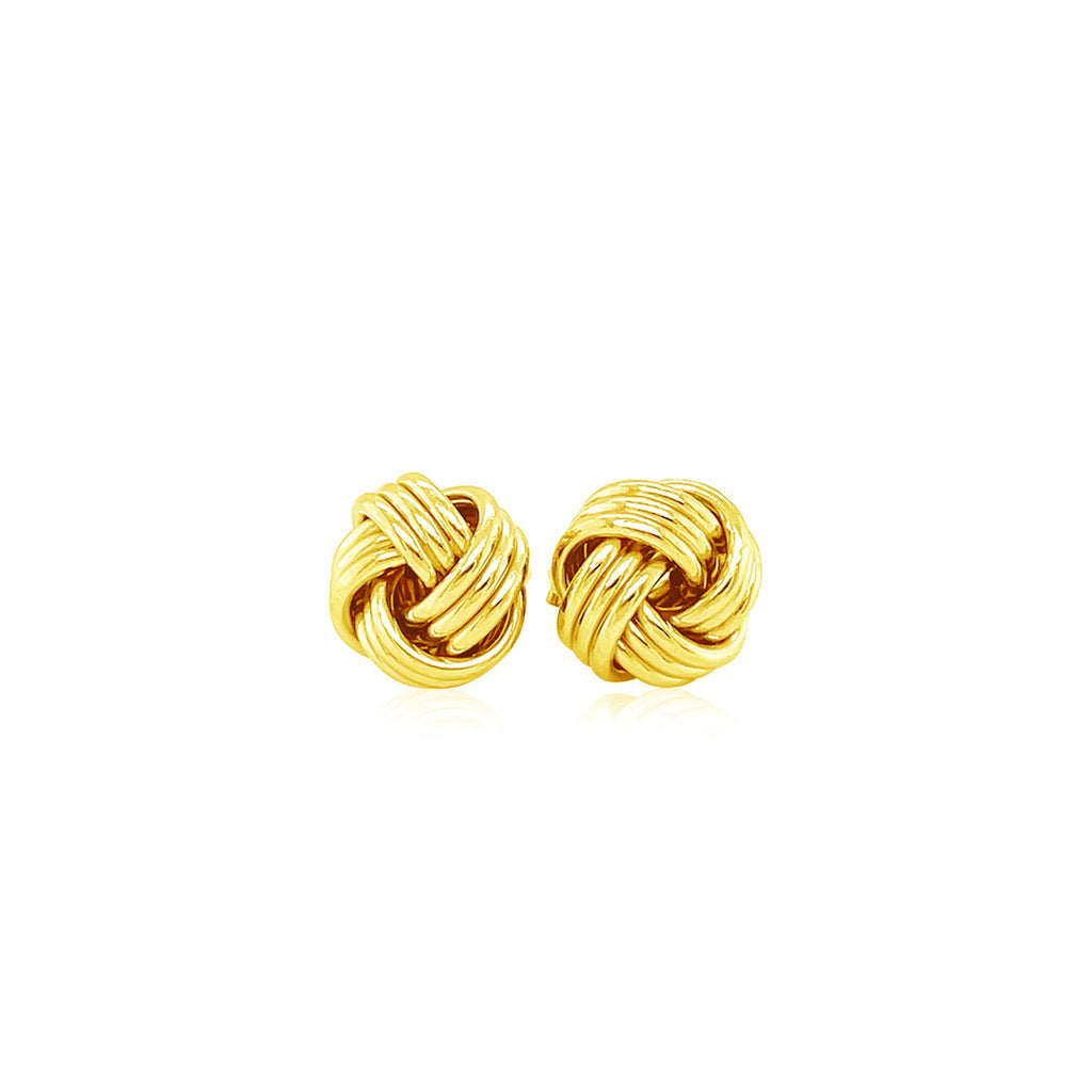 Yellow Gold 14k Love Knot Post Earrings with Pushback Clasps