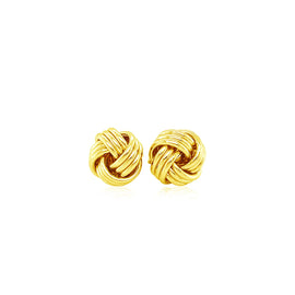 Yellow Gold 14k Love Knot Post Earrings with Pushback Clasps