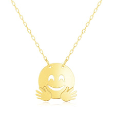 Load image into Gallery viewer, Yellow Gold 14k Women&#39;s Necklace with Hugs Emoji Symbol