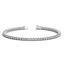 Load image into Gallery viewer, 14k White Gold Round Diamond Tennis Bracelet (4 cttw)