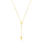 Tri Color Gold 14k Rosary Style Women's Religious Motif Necklace