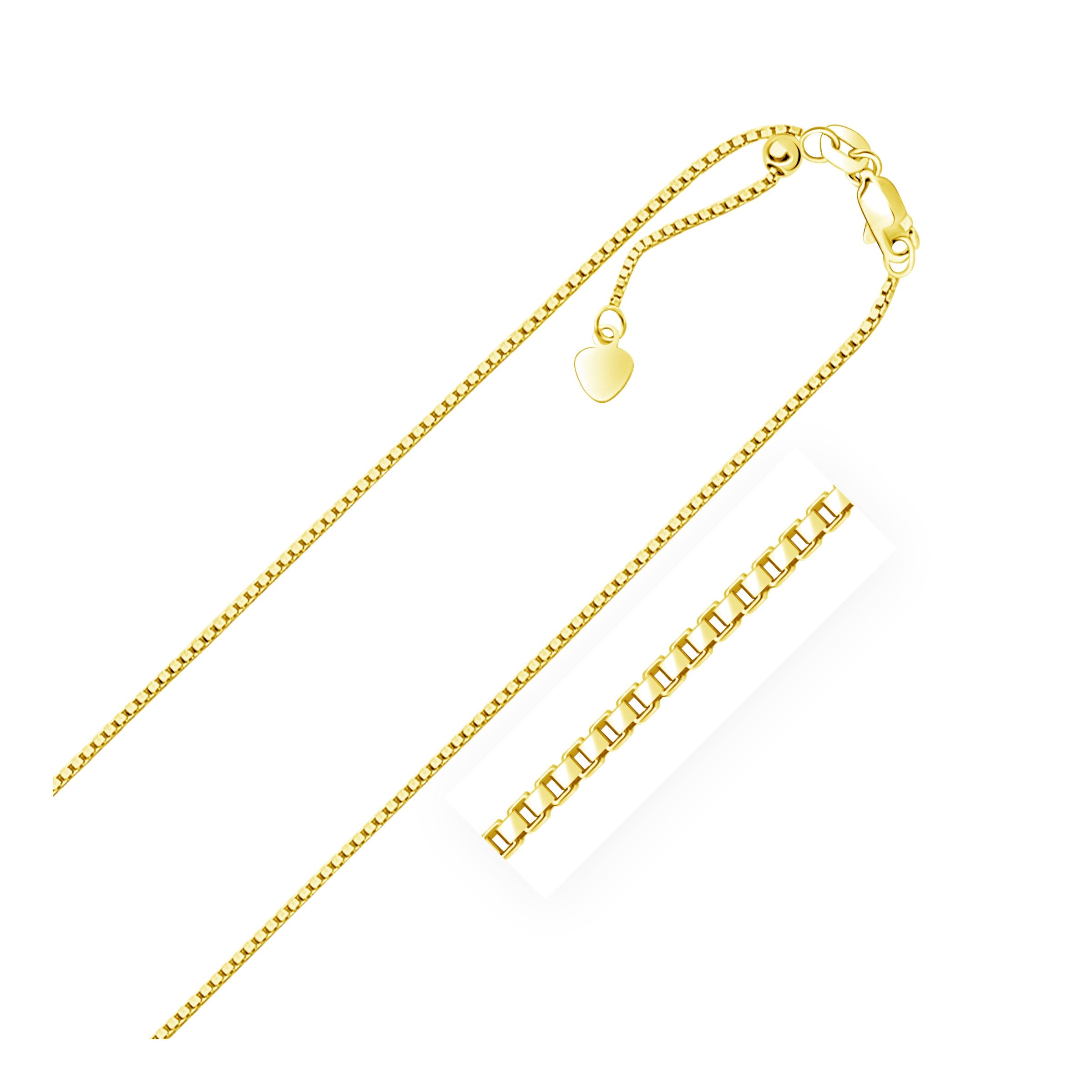 Yellow Gold 14k 1.1mm Adjustable Box Chain
