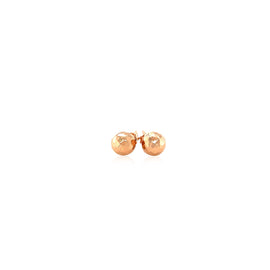 Rose Gold 14k Round Faceted Style Stud Earrings