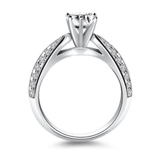 Load image into Gallery viewer, White Gold 14k Cathedral Double Row Pave Diamond Engagement Ring