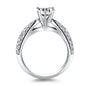 White Gold 14k Cathedral Double Row Pave Diamond Engagement Ring