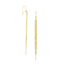 Load image into Gallery viewer, 14k Yellow Gold Multiple Asymmetrical Chain Drop Earrings
