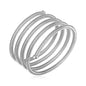 Sterling Silver Women's Serpentine Style Five Coil Bangle Bracelet