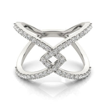 Load image into Gallery viewer, White Gold 14k Fancy Entwined Design Diamond Interlaced Ring