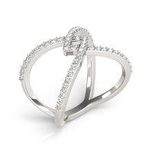 Load image into Gallery viewer, White Gold 14k Fancy Entwined Design Diamond Interlaced Ring
