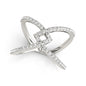 White Gold 14k Fancy Entwined Design Diamond Interlaced Ring