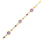 Yellow Gold 14k Women's Fancy Bracelet with Multi-Colored Stones