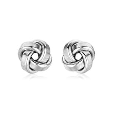 Load image into Gallery viewer, Petite Sterling Silver Polished Love Knot Earrings