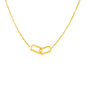 Yellow Gold 14k Women's Link Necklace with Interlocking Petite Rectangles