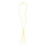 Yellow Gold 14k Five Strand Tassel Women's Lariat Necklace