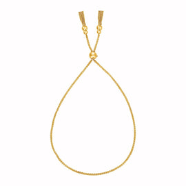 Yellow Gold 14k Women's Adjustable Bracelet with Chain Tassels
