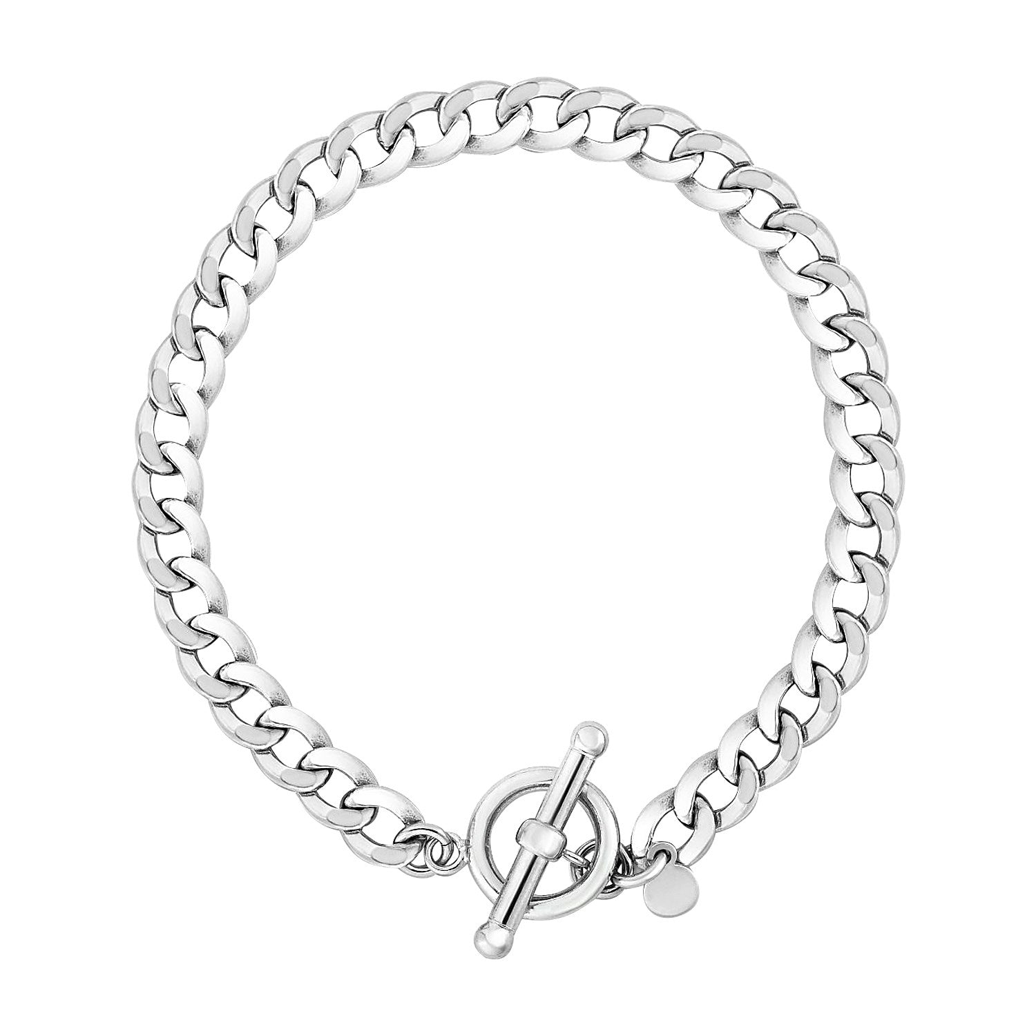 Sterling Silver Polished Wide Toggle Link Bracelet