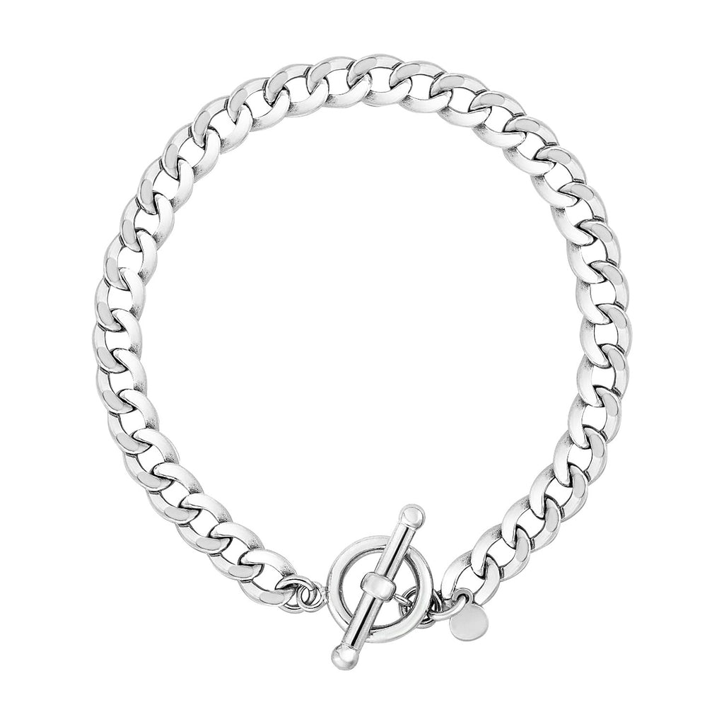 Sterling Silver Polished Wide Toggle Link Bracelet