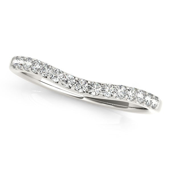 White Gold 14k Round Pave Setting Curvy Diamond Wedding Ring